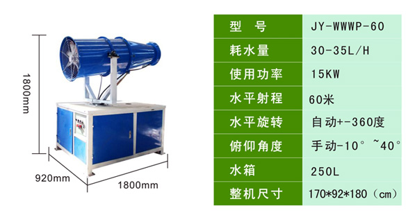 除塵霧炮機(jī)參數(shù)